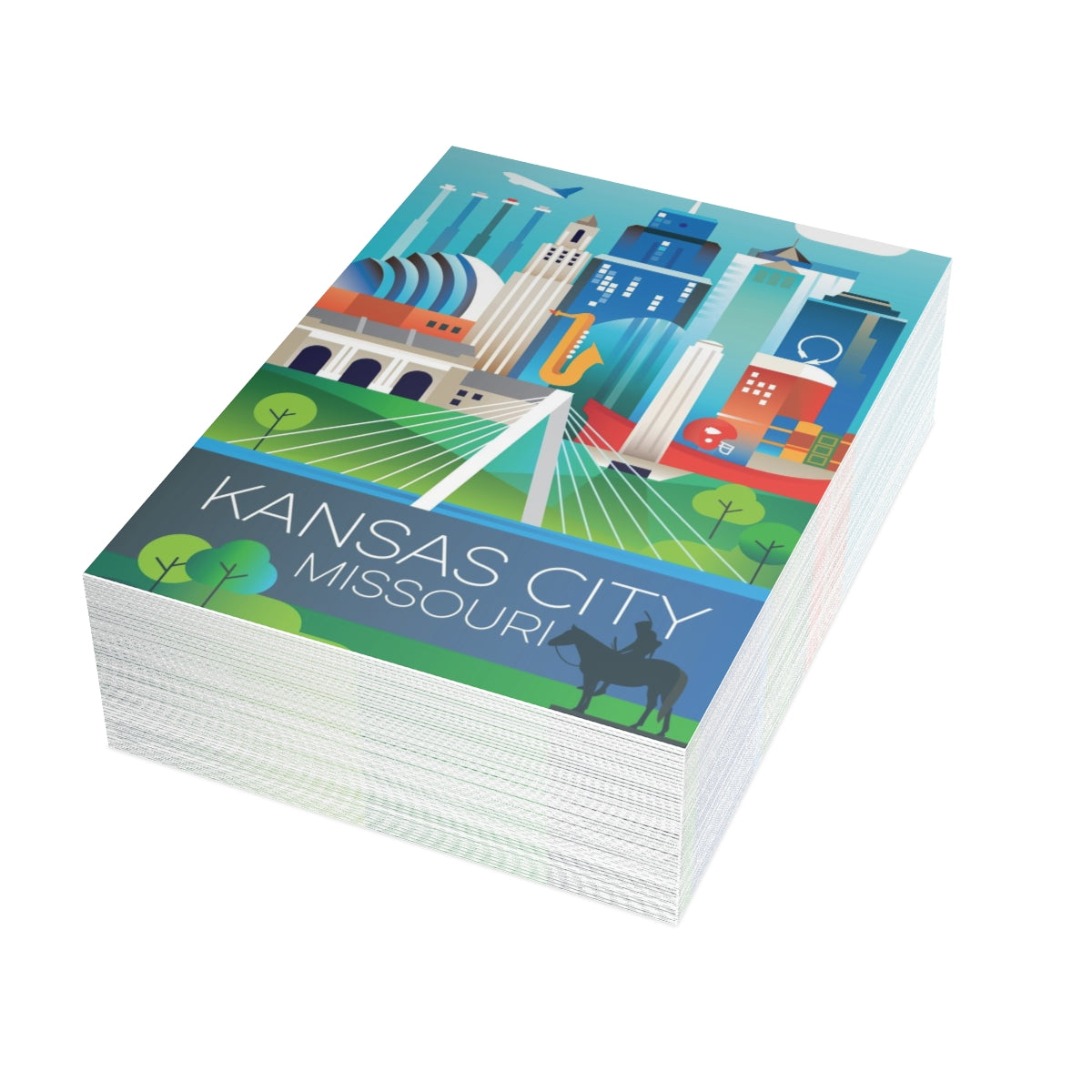 Kansas City Folded Matte Notecards + Envelopes (10pcs)