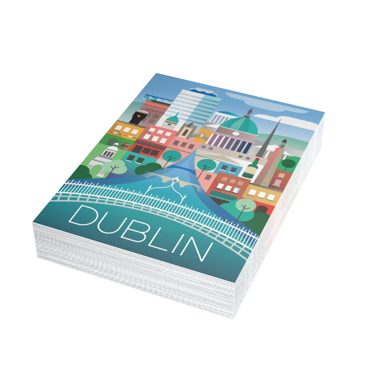 Dublin gefaltete matte Notizkarten + Umschläge (10 Stück)