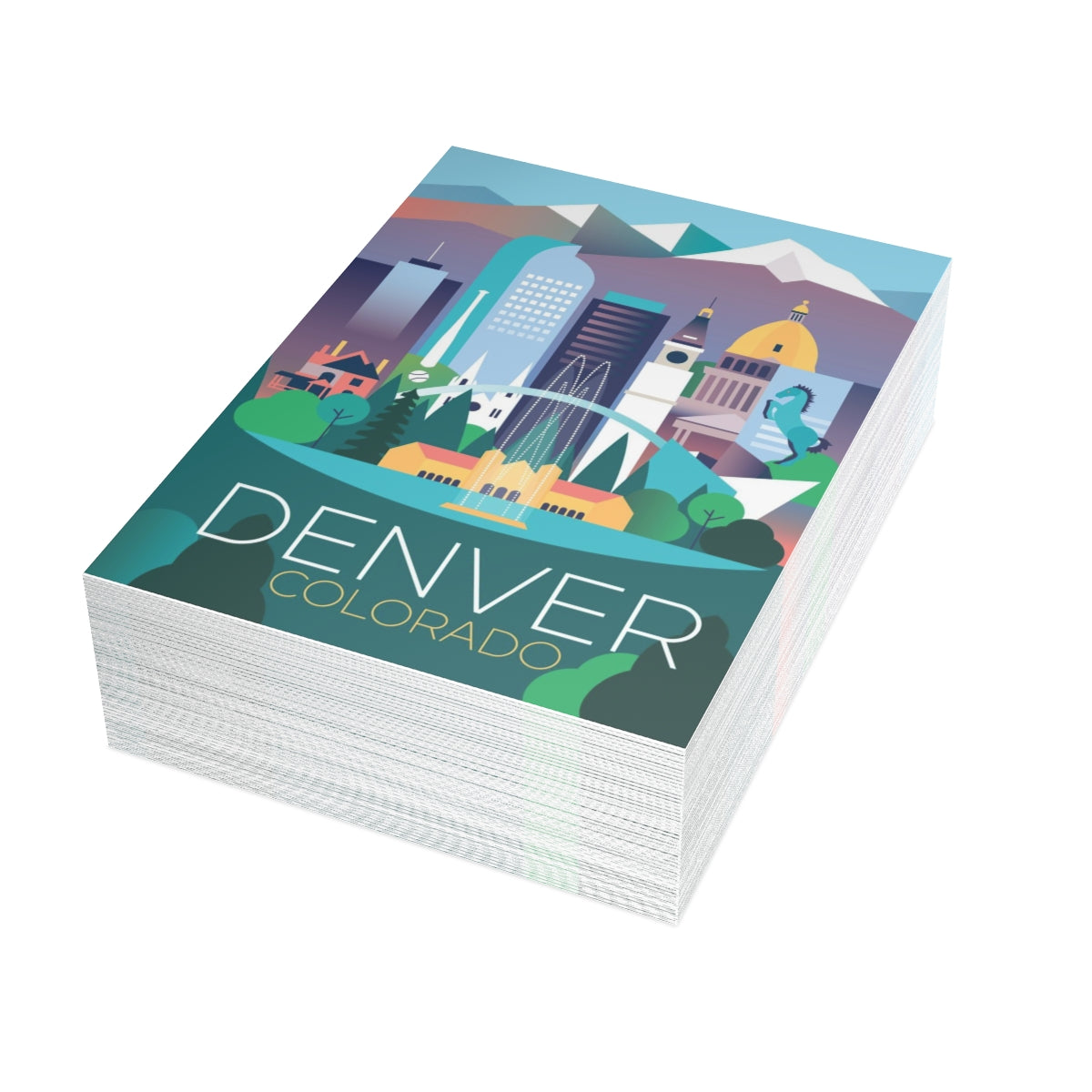 Denver Cartes mates pliées + Enveloppes (10pcs)