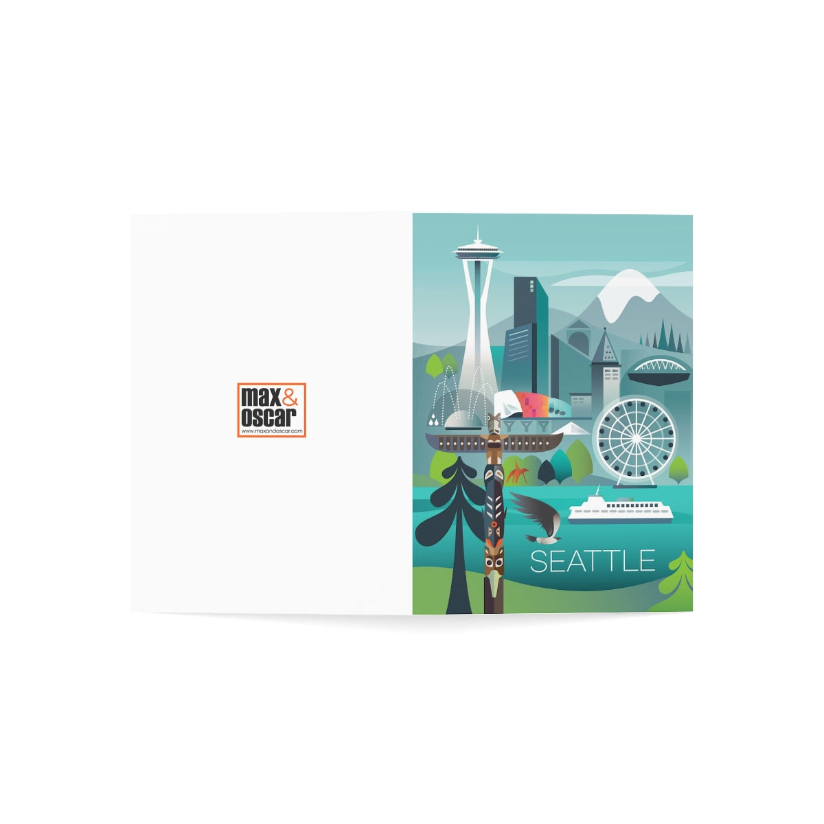 Seattle Folded Matte Notecards + Envelopes (10pcs)