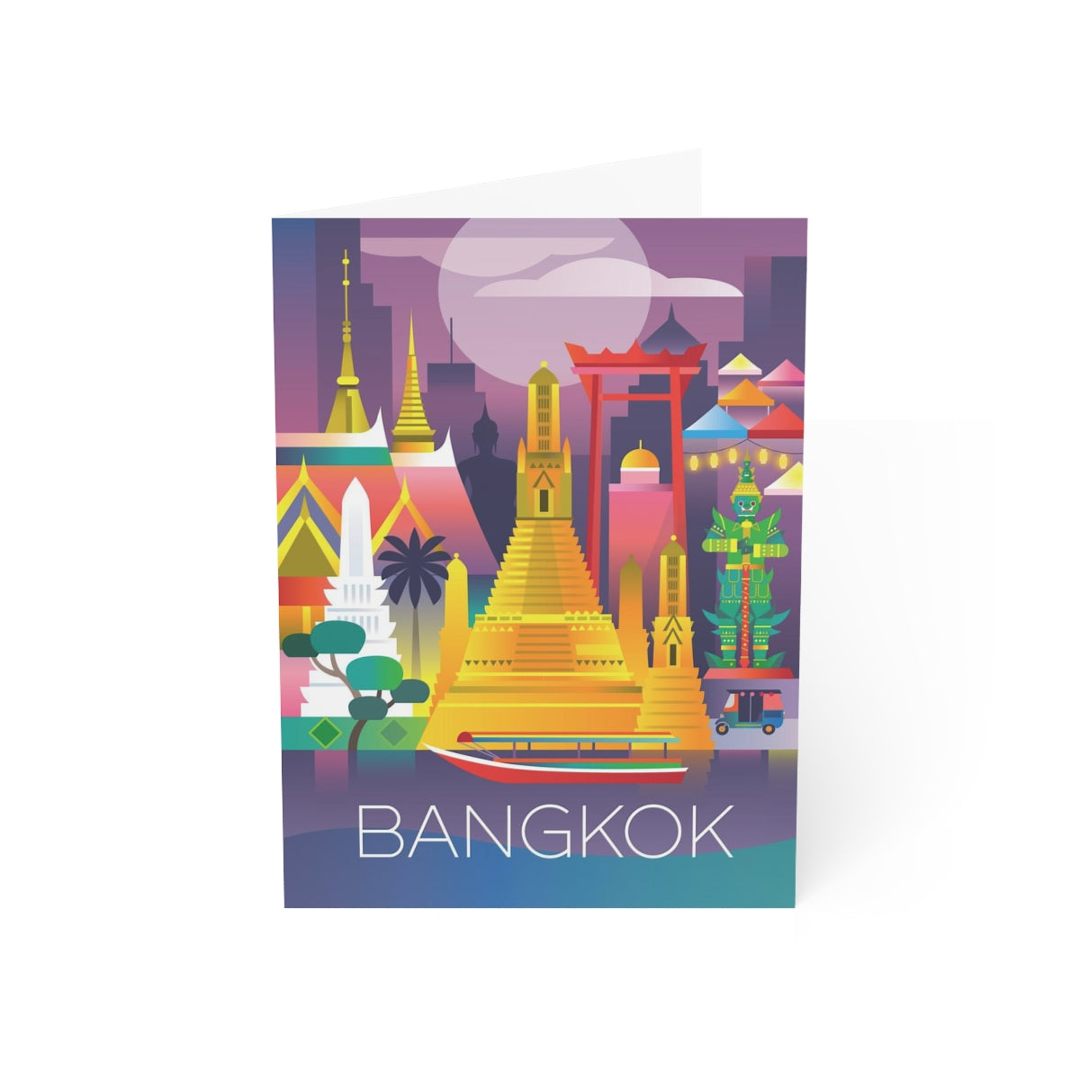 Bangkok gefaltete matte Notizkarten + Umschläge (10 Stück) 