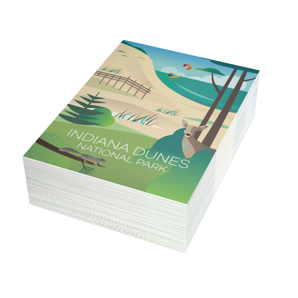 Gefaltete matte Notizkarten + Umschläge des Indiana Dunes National Park (10 Stück)