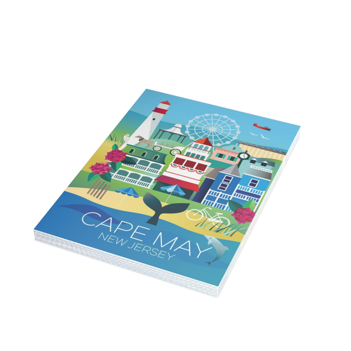 Cape May Folded Matte Notecards + Envelopes (10pcs)