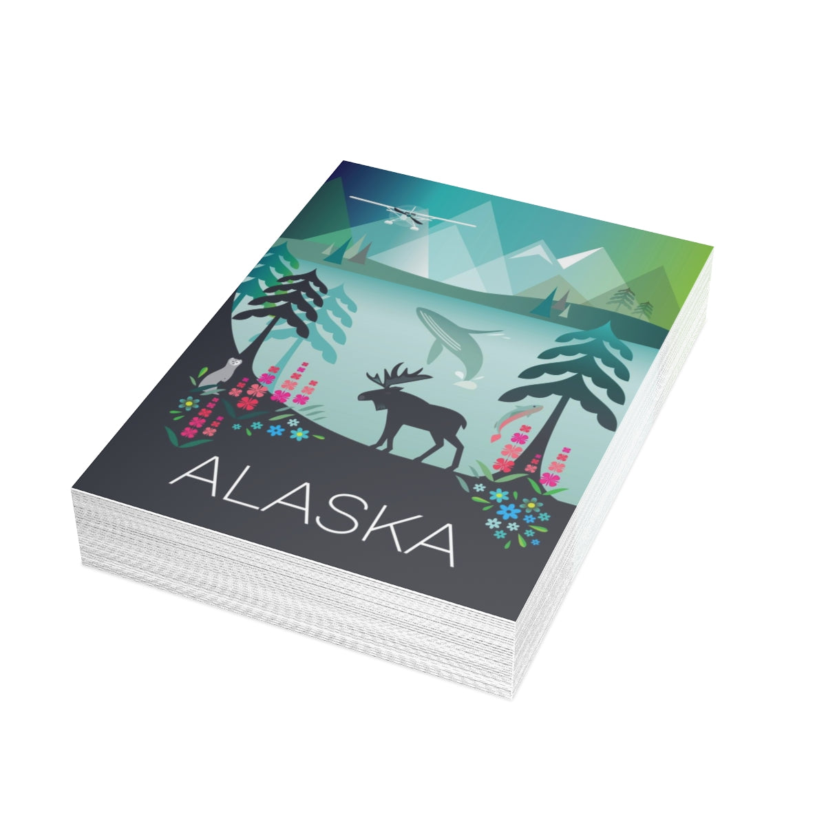Alaska gefaltete matte Notizkarten + Umschläge (10 Stück)