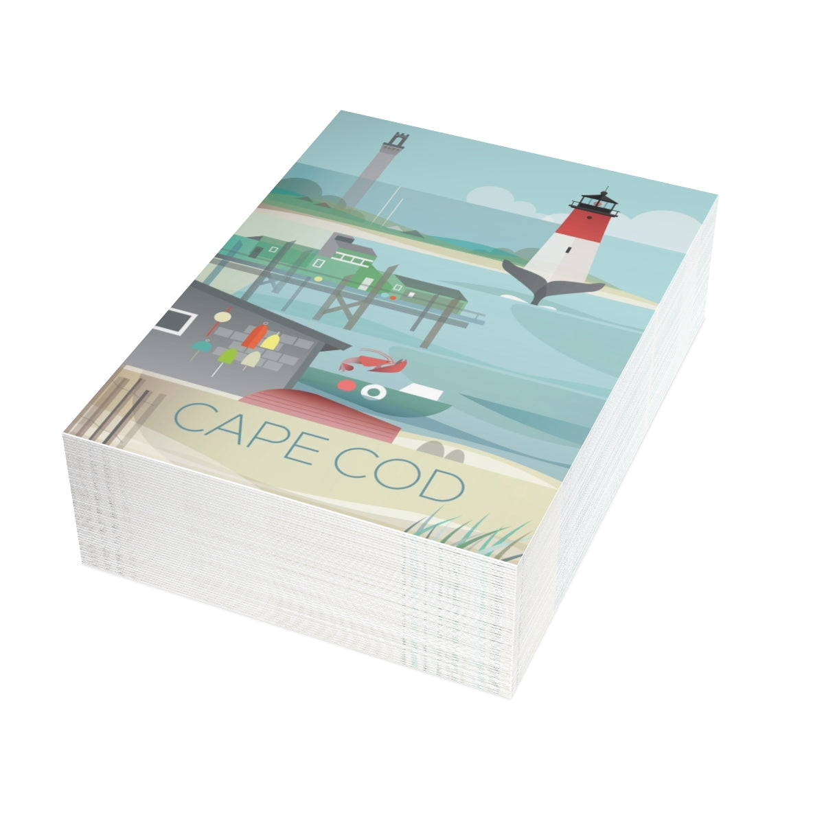 Cape Cod Folded Matte Notecards + Envelopes (10pcs)