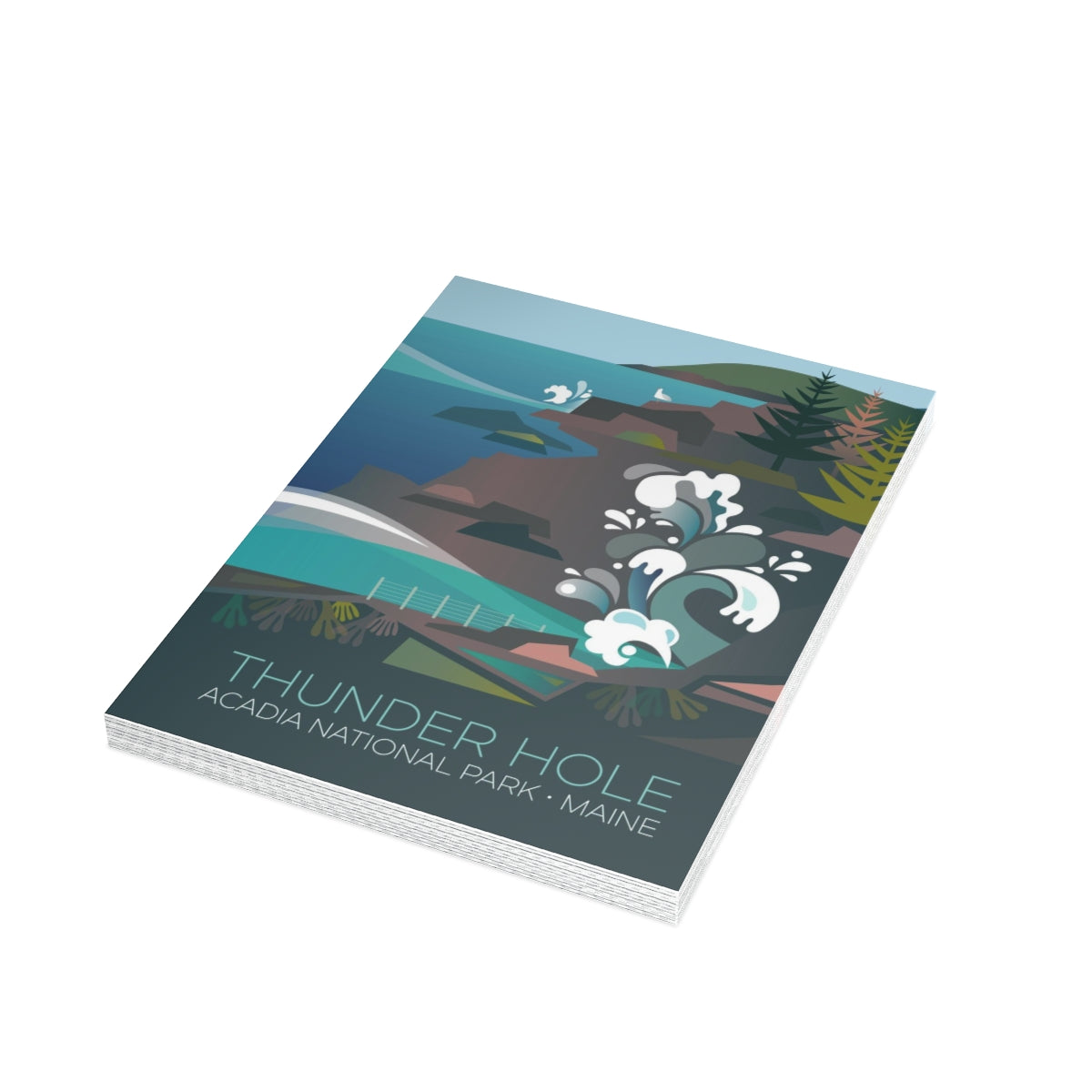 Acadia National Park, Thunder Hole Folded Matte Notecards + Envelopes (10pcs)