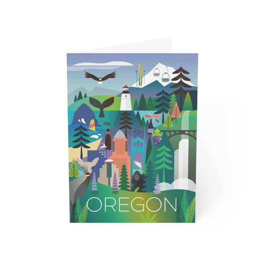 Cartes mates pliées + enveloppes Oregon (10 pièces)