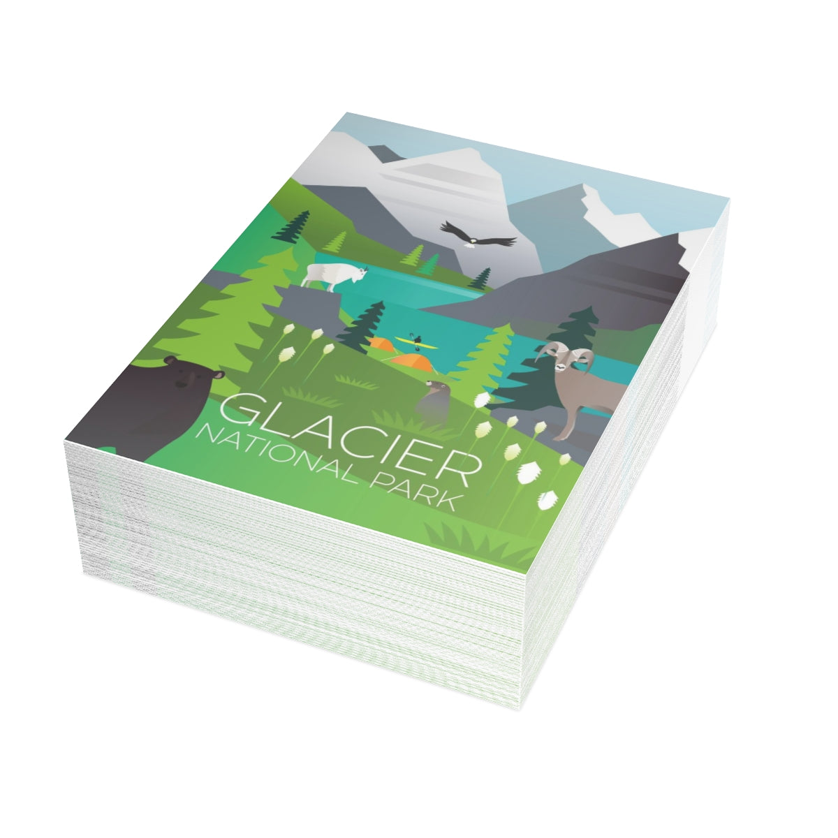 Glacier National Park Folded Matte Notecards + Envelopes (10pcs)