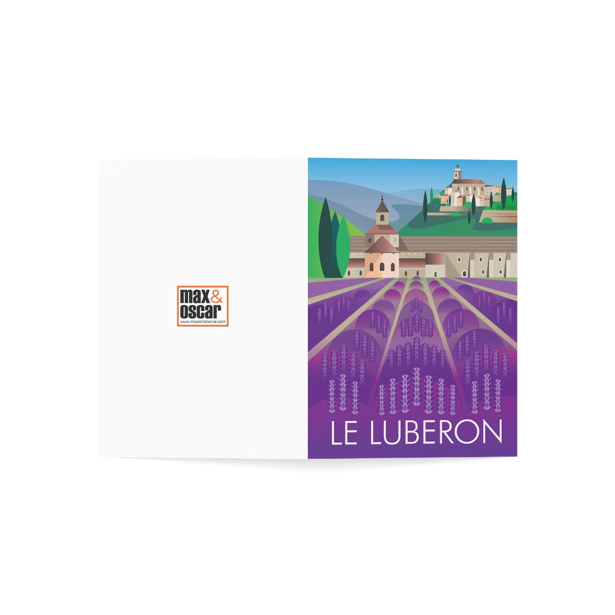 Cartes à lettres mates pliées Le Luberon + Enveloppes (10pcs)