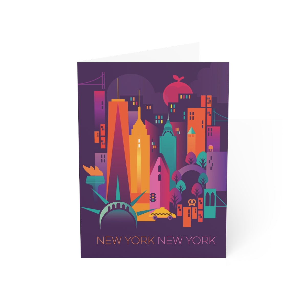 New York City gefaltete matte Notizkarten + Umschläge (10 Stück)