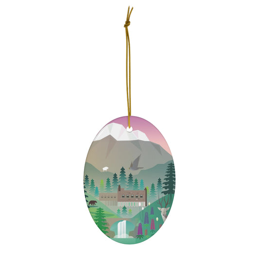Mount Rainier National Park Ceramic Ornament