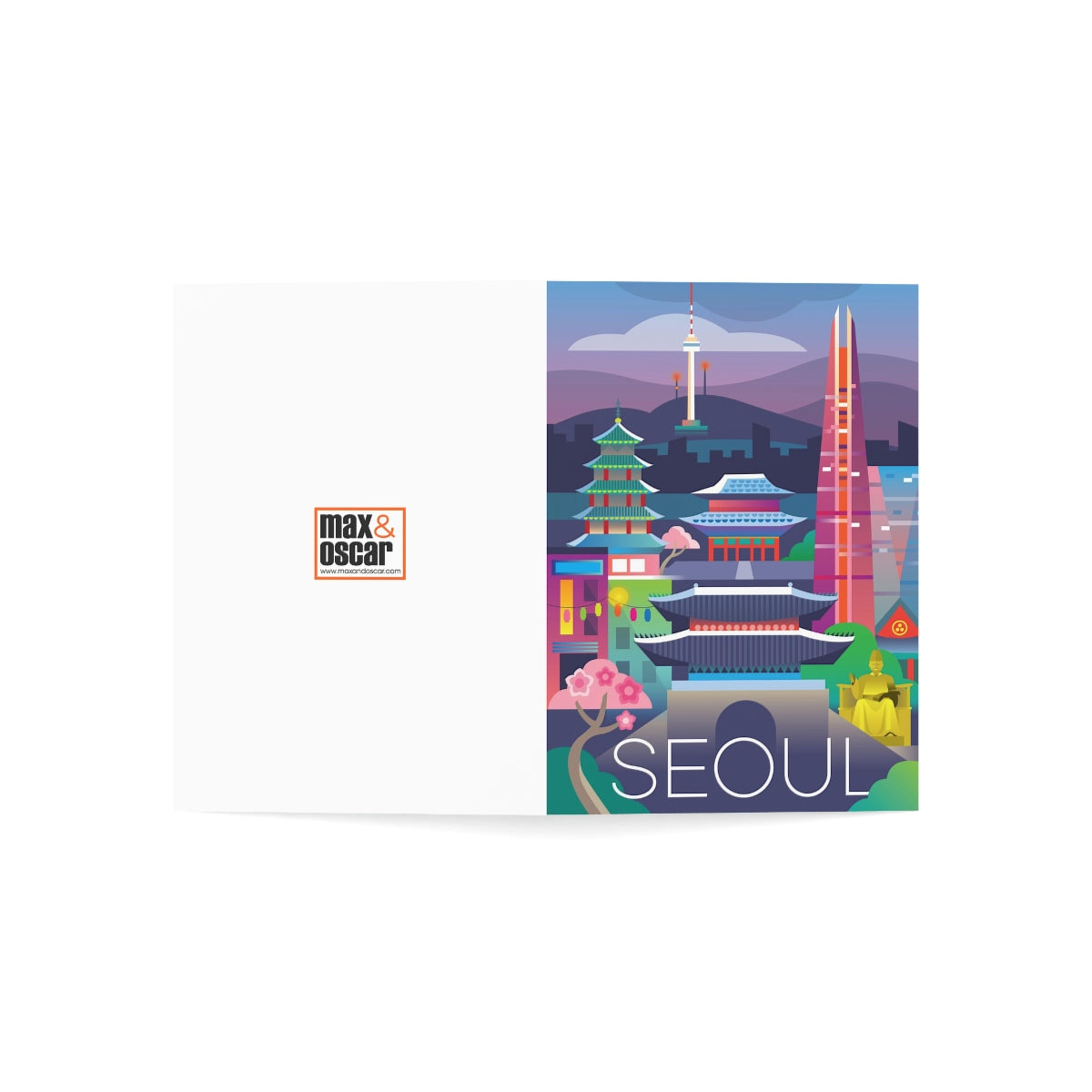 Seoul Folded Matte Notecards + Envelopes (10pcs)