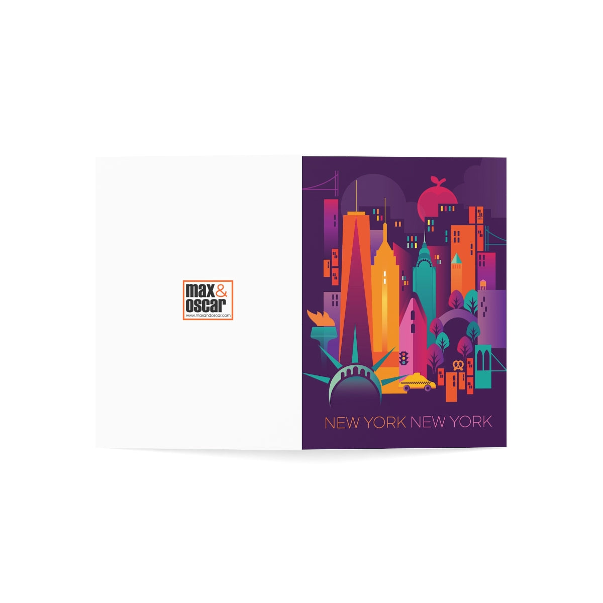 Cartes mates pliées + enveloppes New York City (10 pièces)