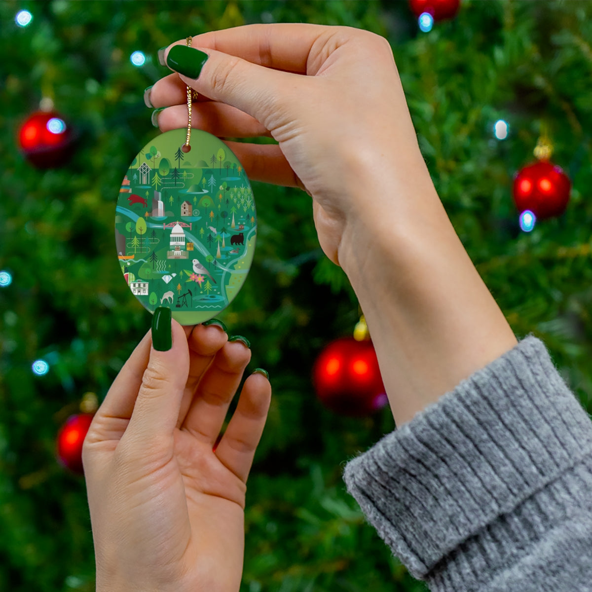 Arkansas Ceramic Ornament