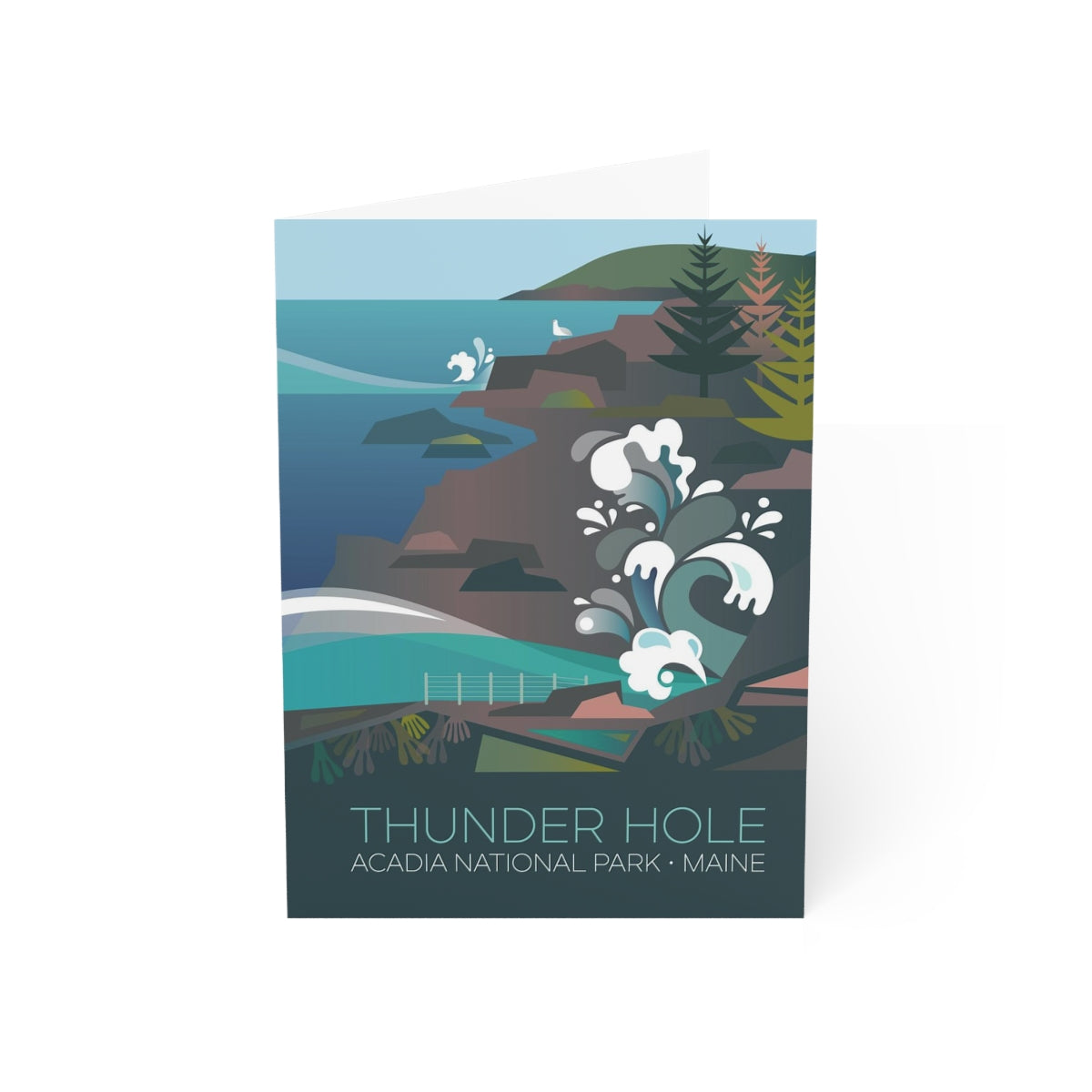 Acadia National Park, Thunder Hole Folded Matte Notecards + Envelopes (10pcs)