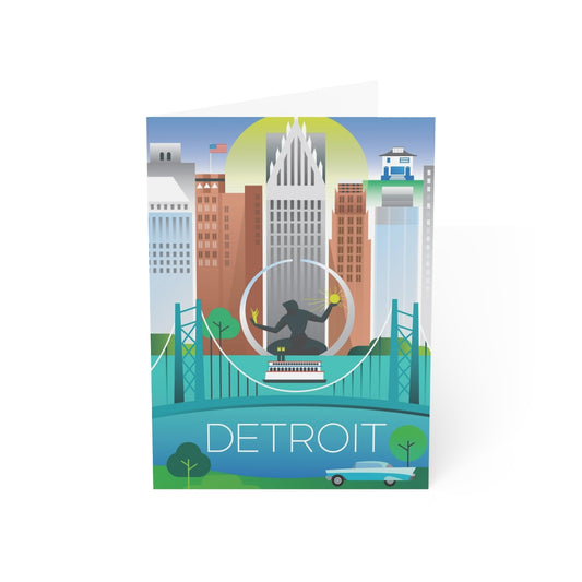 Detroit Folded Matte Notecards + Envelopes (10pcs)