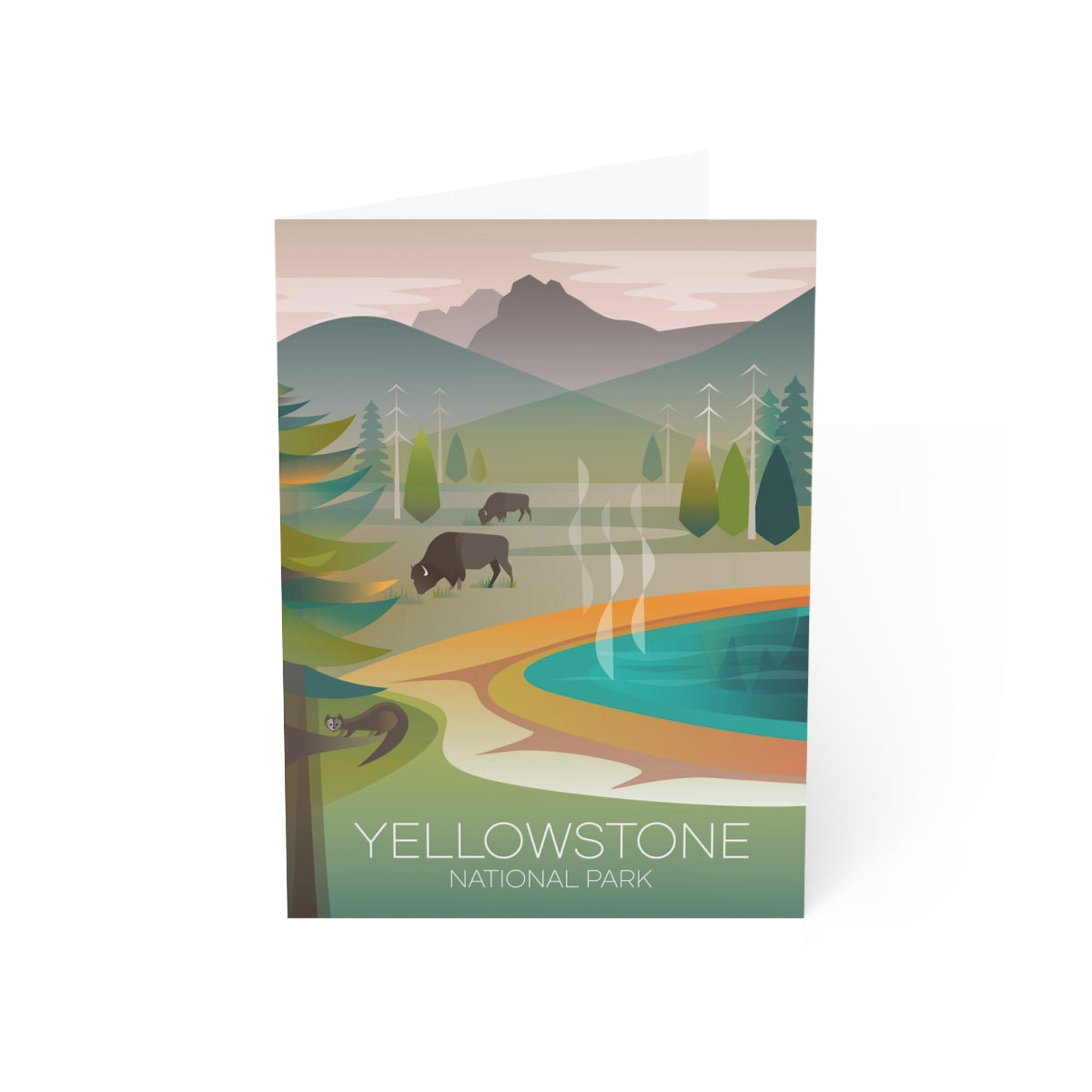 Yellowstone National Park, Grand Prismatic Folded Matte Notecards + Envelopes (10pcs)