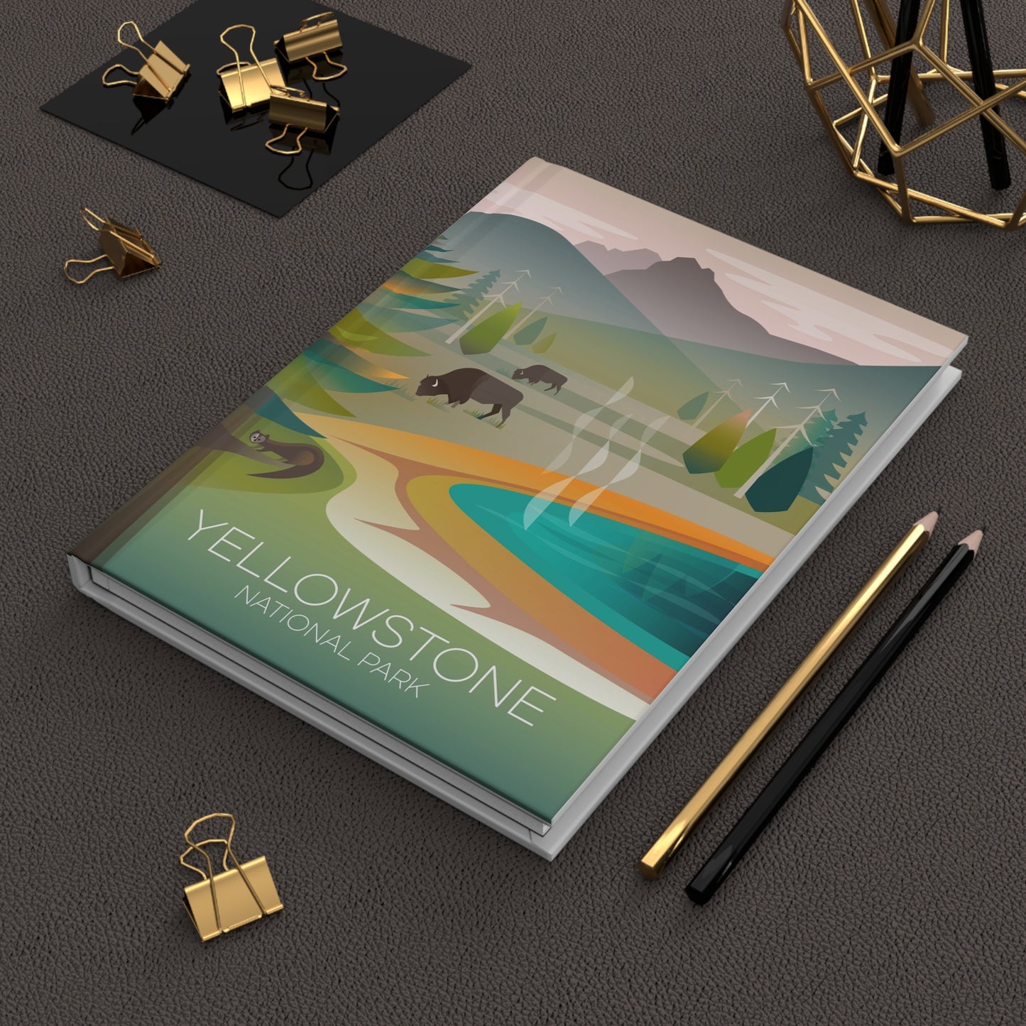 Yellowstone National Park, Grand Prismatic Hardcover Journal