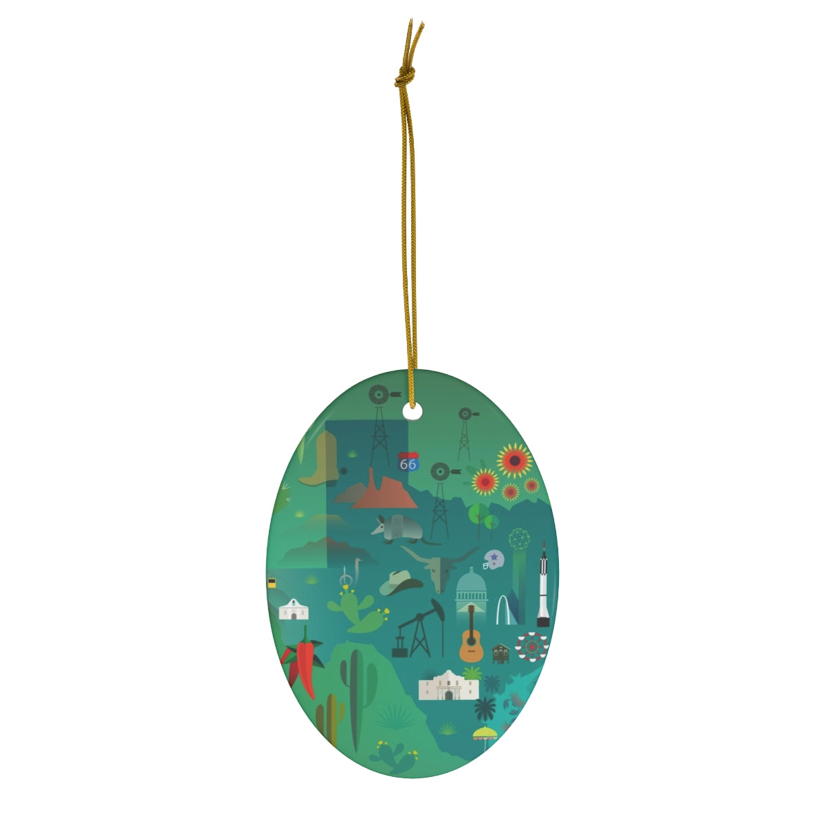 Texas Ceramic Ornament