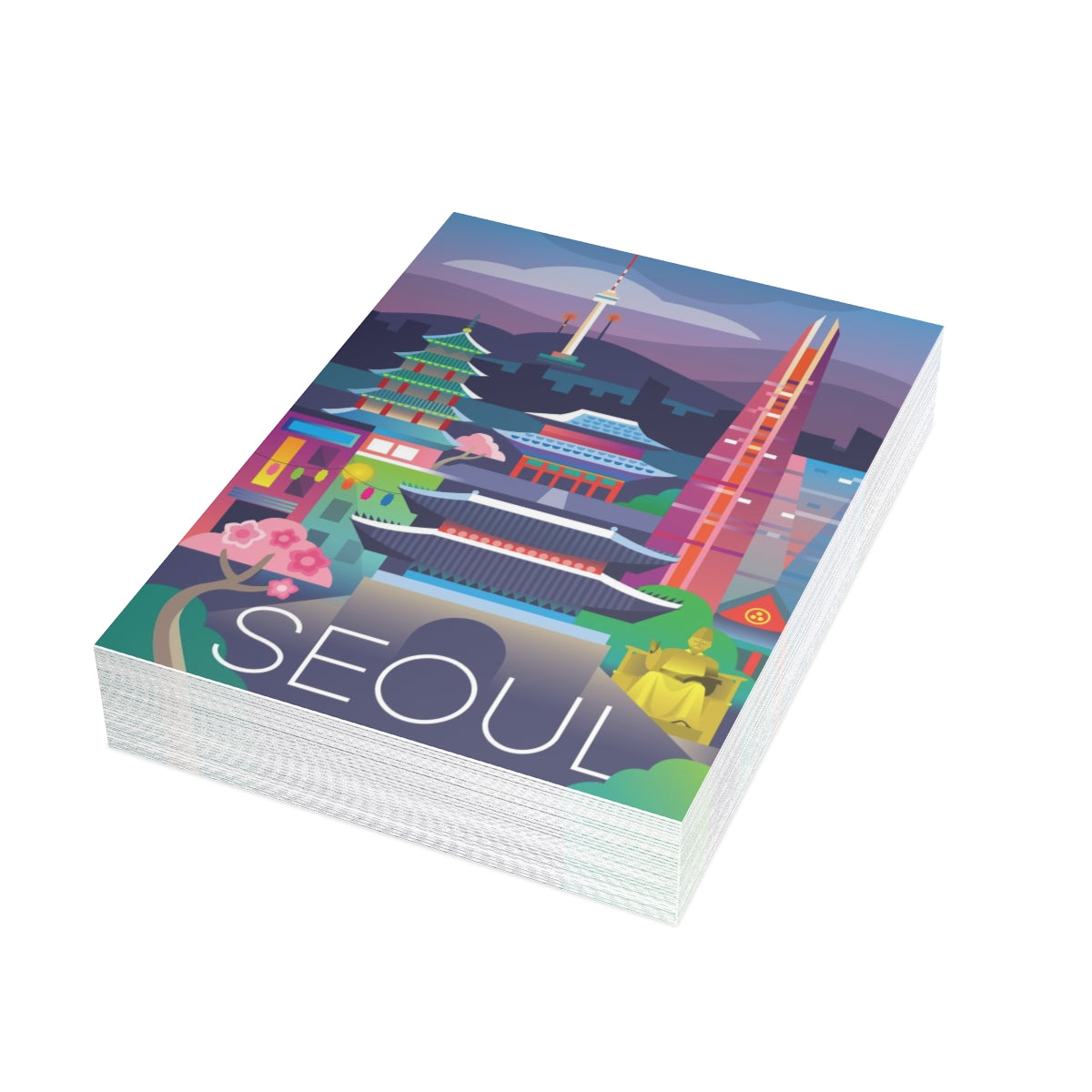 Seoul Folded Matte Notecards + Envelopes (10pcs)