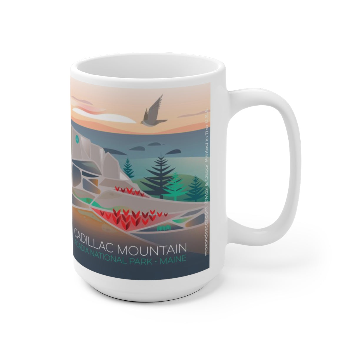 ACADIA NATIONAL PARK, CADILLAC MOUNTAIN 11 OZ OR 15 OZ CERAMIC MUG