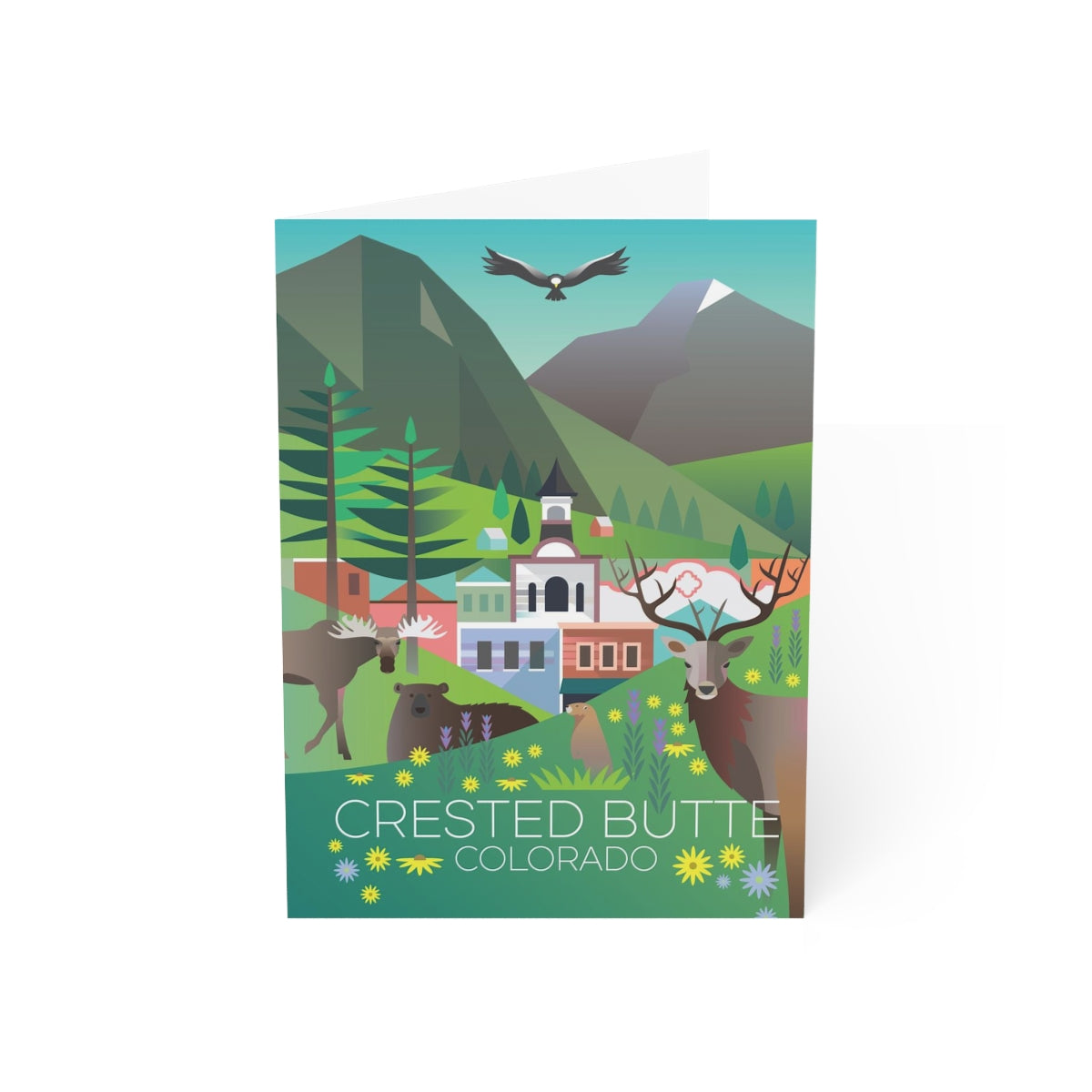 Crested Butte gefaltete matte Notizkarten + Umschläge (10 Stück) 
