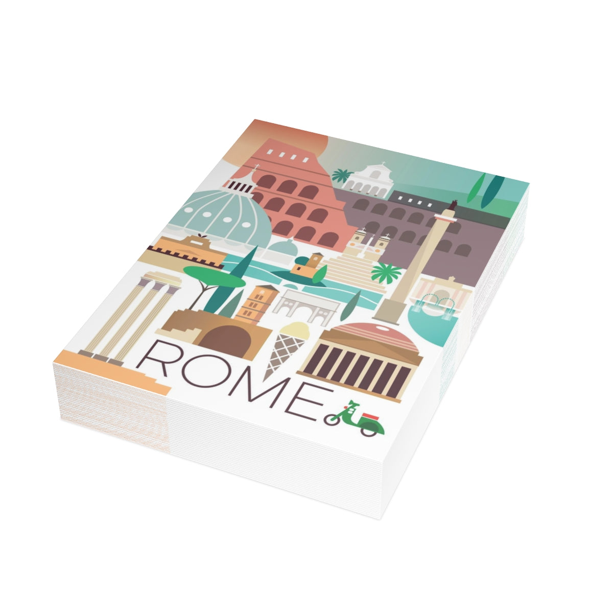 Rome Folded Matte Notecards + Envelopes  (10pcs)