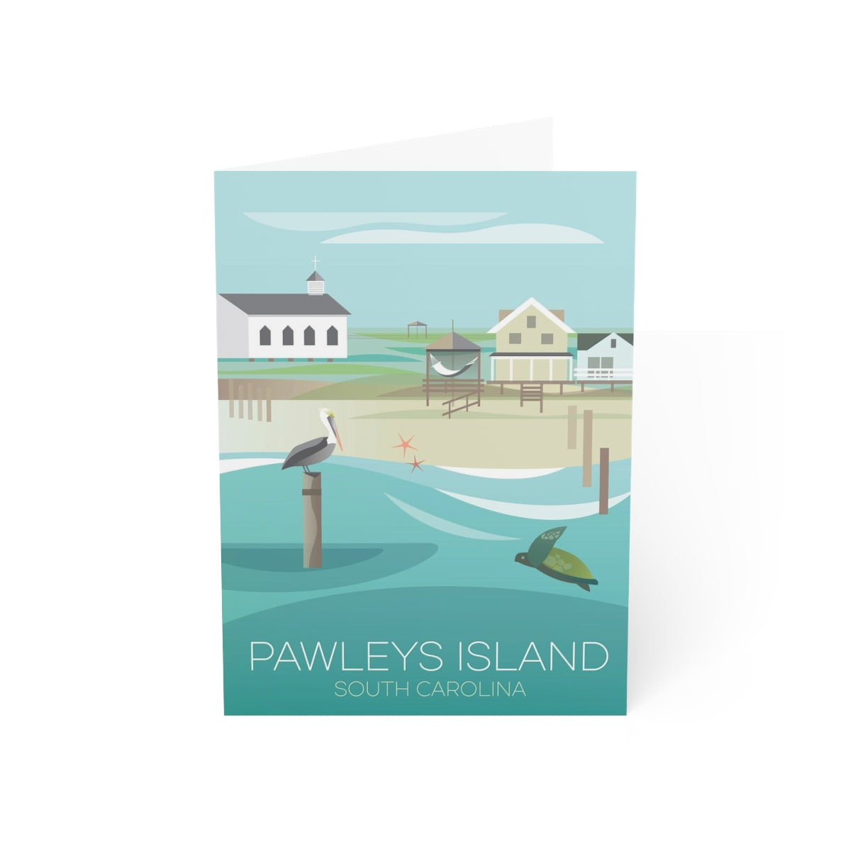 Pawleys Island Folded Matte Notecards + Envelopes (10pcs)