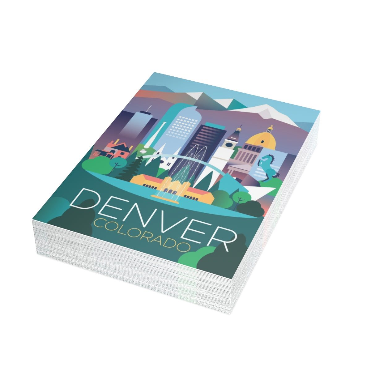 Denver gefaltete matte Notizkarten + Umschläge (10 Stück)