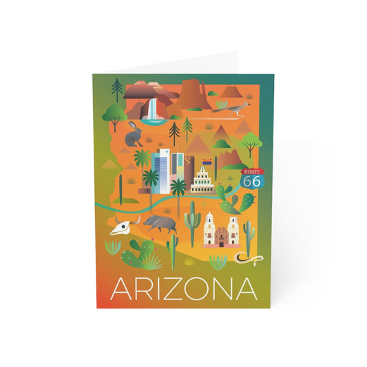 Cartes de notes mates pliées Arizona + enveloppes (10 pièces)