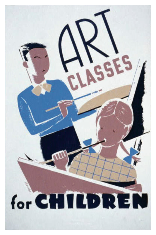 ART CLASSES WPA POSTAL CARD