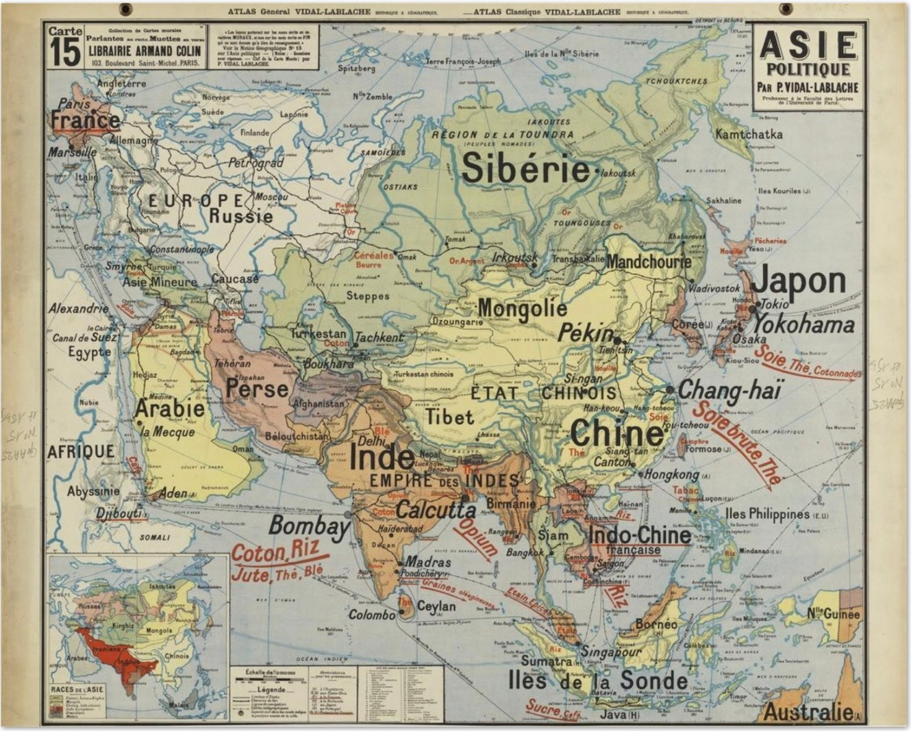 FRENCH SCHOOL MAP - ASIE POLITIQUE