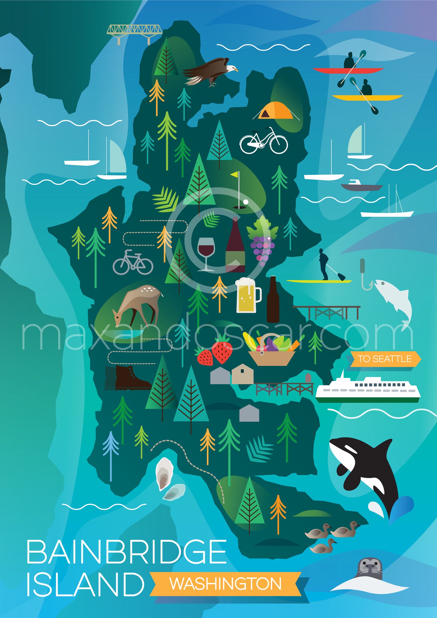 BAINBRIDGE ISLAND, WASHINGTON PRINT