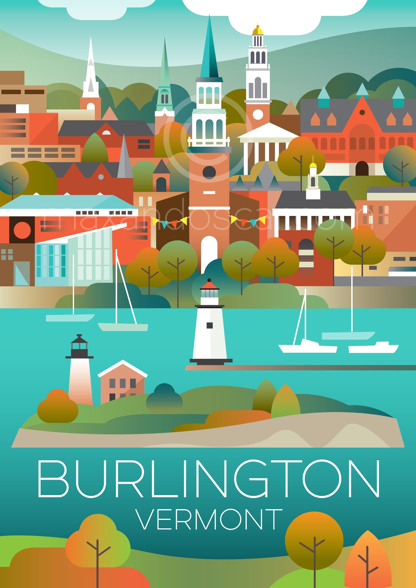 BURLINGTON, VERMONT PRINT