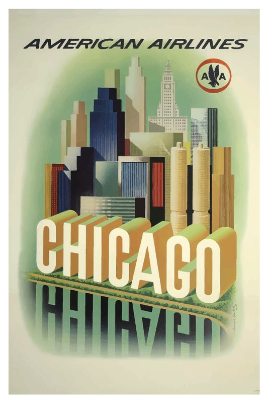 CHICAGO AMERICAN AIRLINES POSTAL CARD