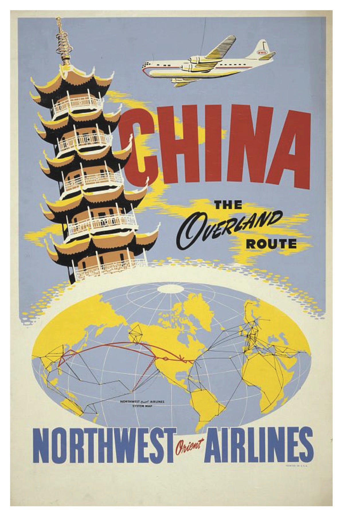 CHINA NORTHWEST ORIENT AIRLINES POSTAL CARD