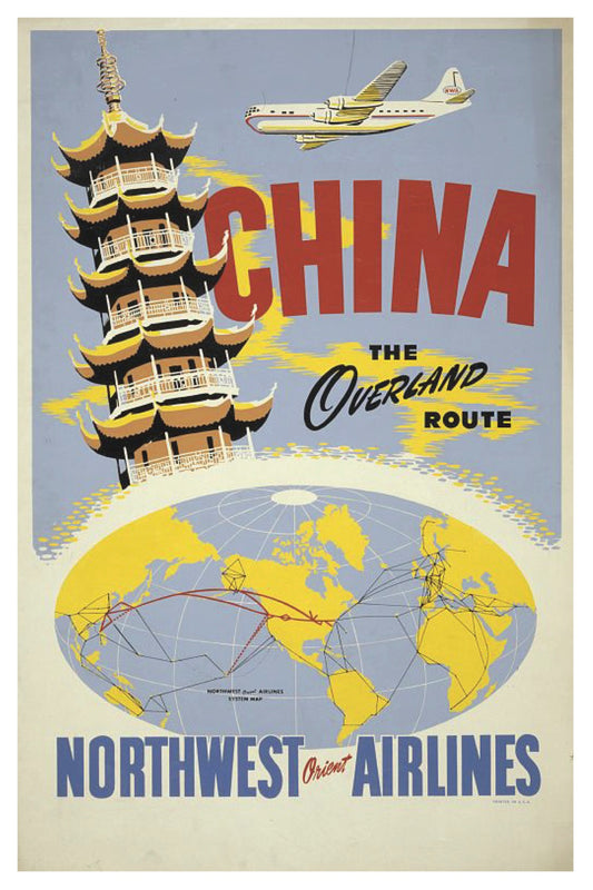 POSTKARTE DER CHINA NORTHWEST ORIENT AIRLINES