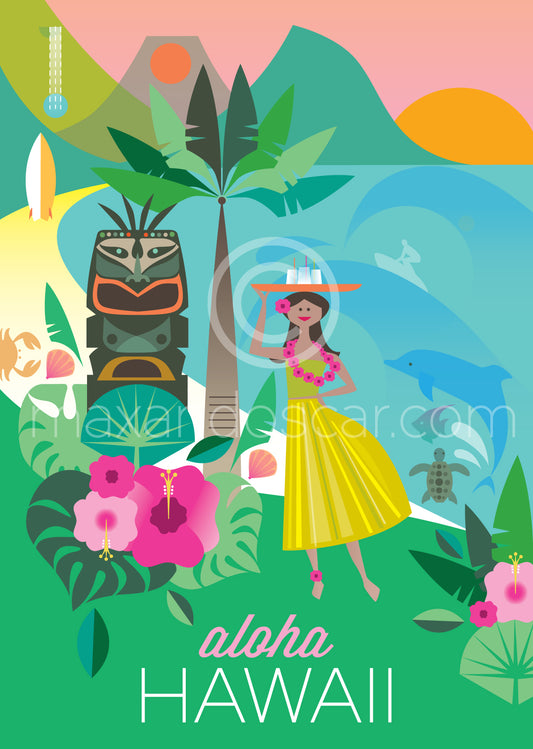 IMPRIMÉ HAWAÏ ALOHA