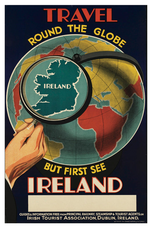 IRELAND TRAVEL ROUND THE GLOBE POSTCARD