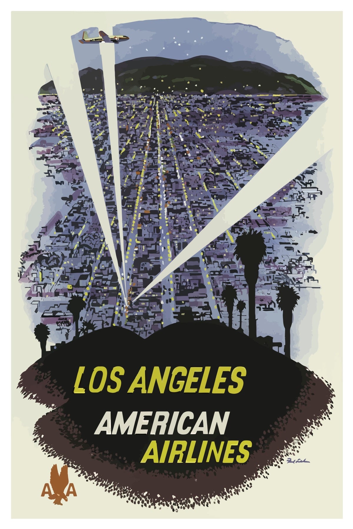 LOS ANGELES AMERICAN AIRLINES POSTAL CARD