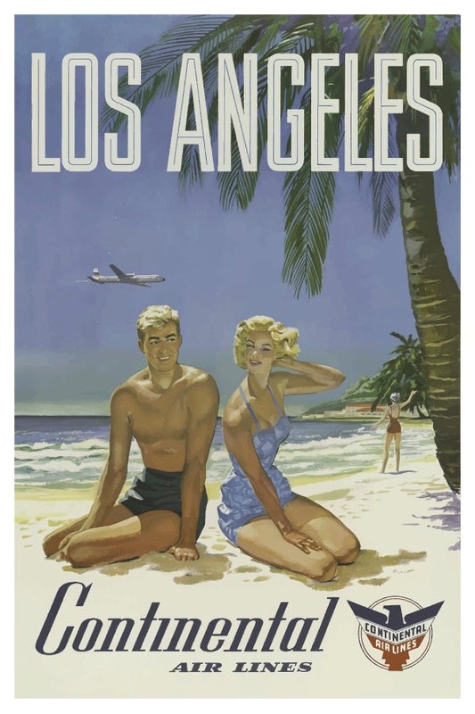 LOS ANGELES CONTINENTAL AIR LINES POSTAL CARD