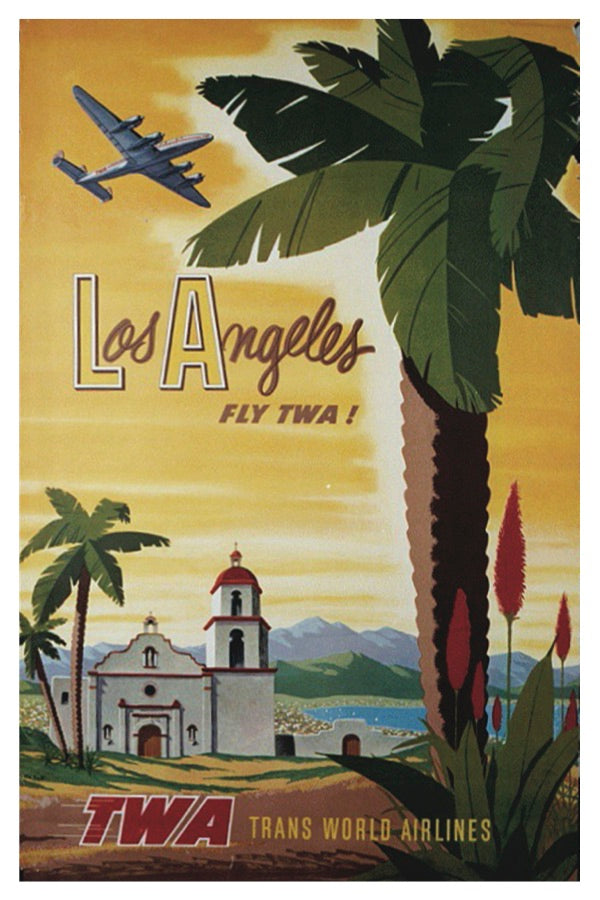 LOS ANGELES TWA POSTAL CARD
