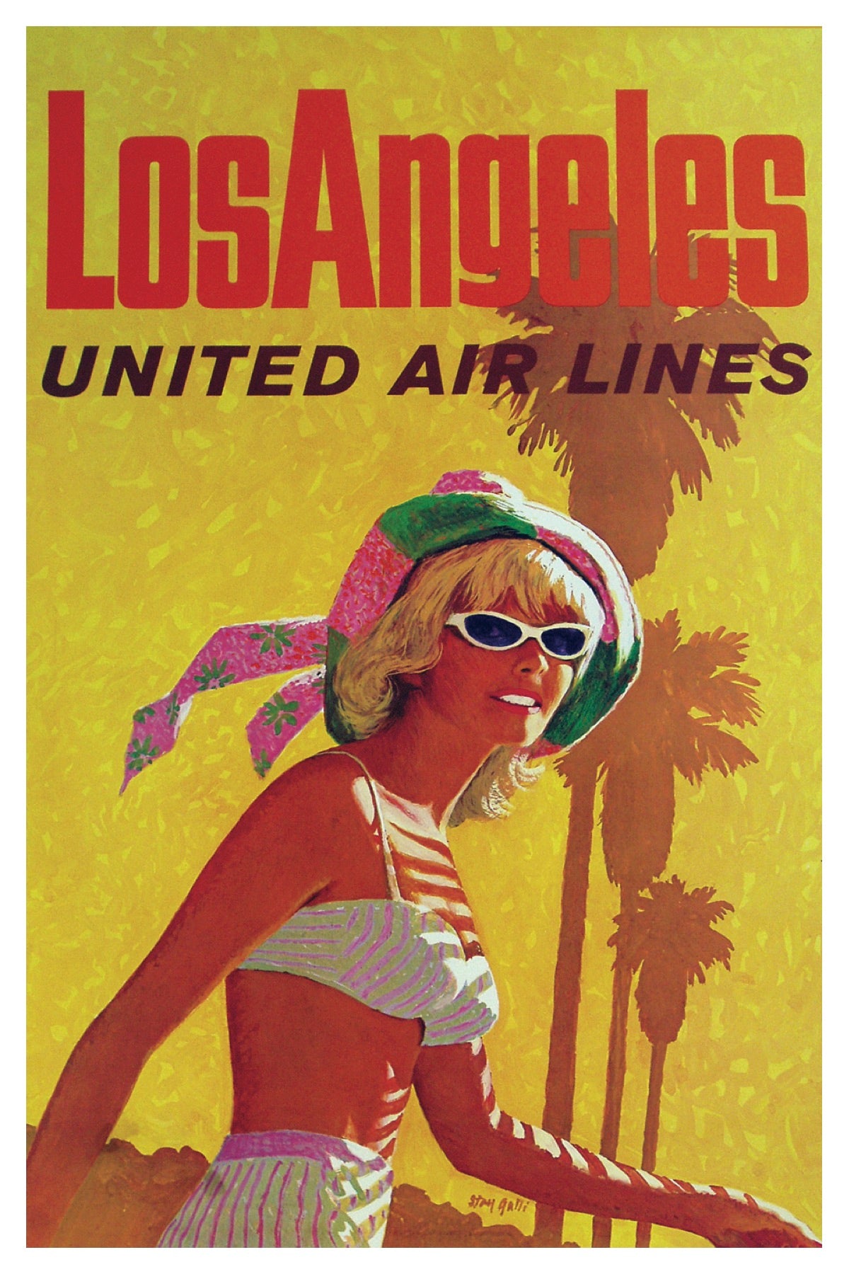 LOS ANGELES UNITED AIR LINES POSTAL CARD