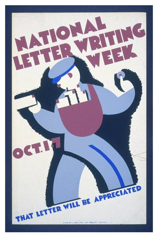 NATIONAL LETTER WRITING WEEK WPA POSTAL CARD