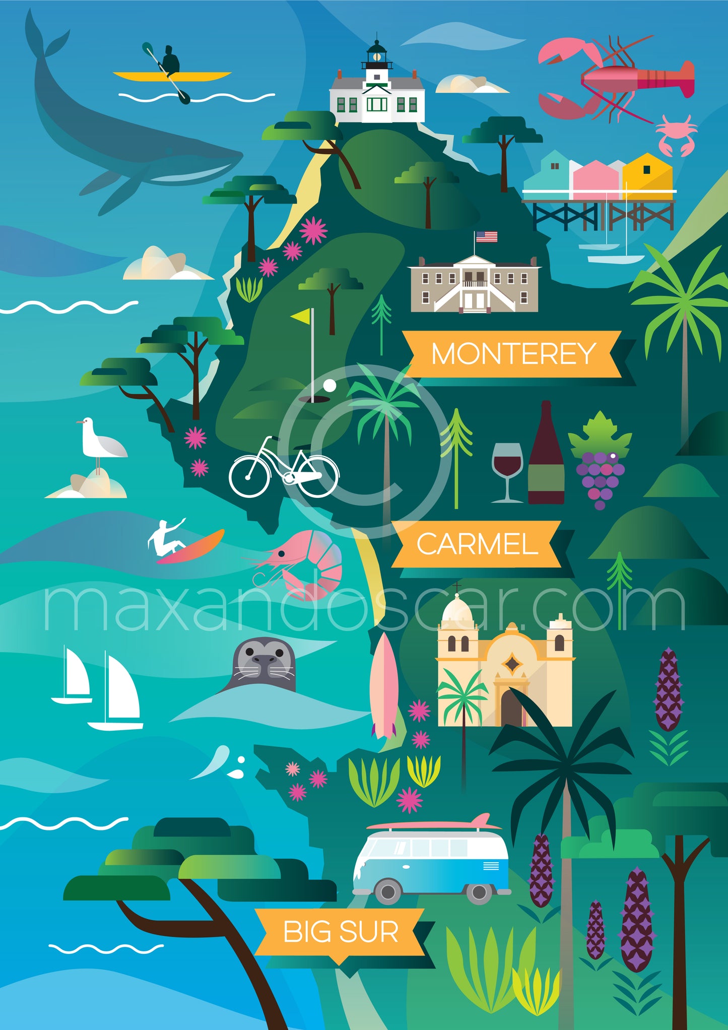 MONTEREY + CARMEL POSTCARD