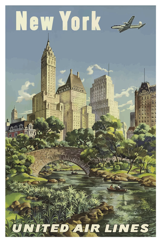 CARTE POSTALE UNITED AIR LINES DE NEW YORK CITY