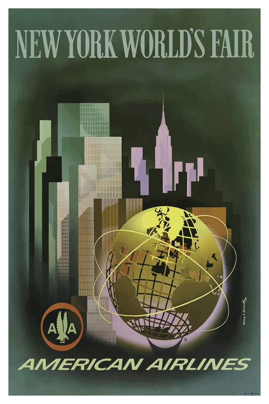 POSTKARTE DER NEW YORK WORLD'S FAIR AMERICAN AIRLINES