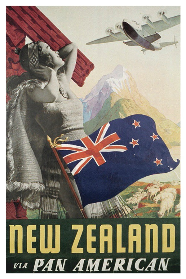 NEW ZEALAND VIA PAN AMERICAN POSTAL CARD