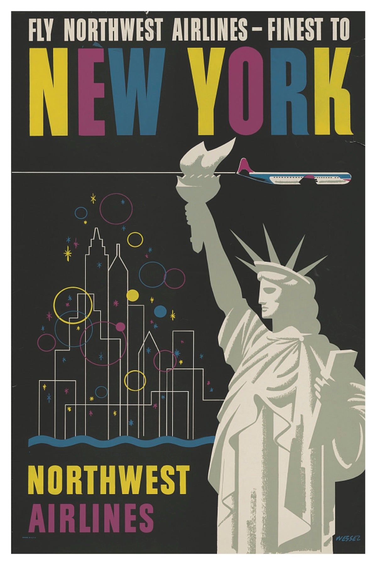 NEW YORK CITY NORTHWEST AIRLINES POSTAL CARD