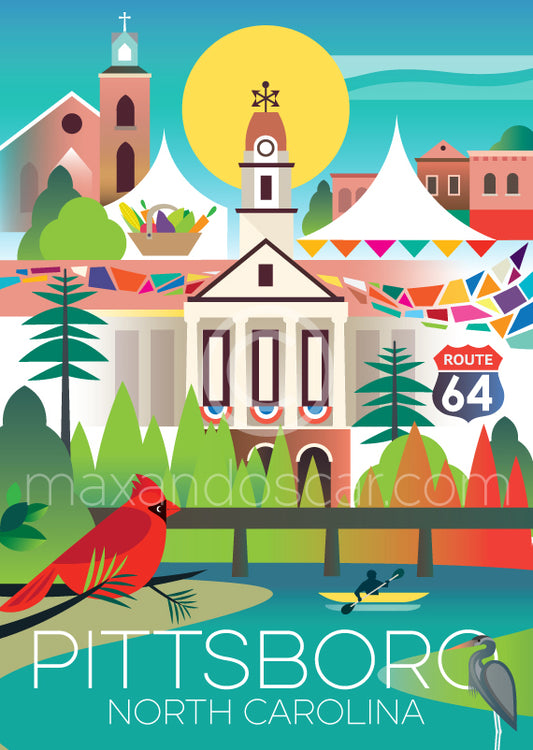 PITTSBORO, CAROLINE DU NORD CARTE POSTALE